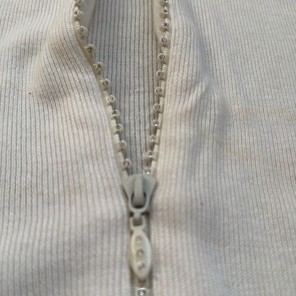 Vintage Kathi lee collection ivory rhinestone zipper sweater extra large 16/18 - Picture 4 of 9